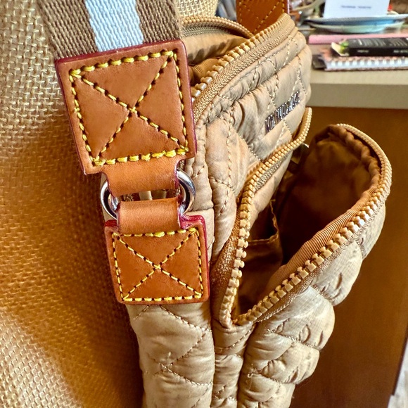 MZ Wallace METRO Tan Quilted Crossbody Bag - Picture 7 of 9